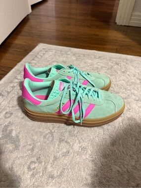 Adidas Gazelle Women's Mint & Pink Suede Sneakers